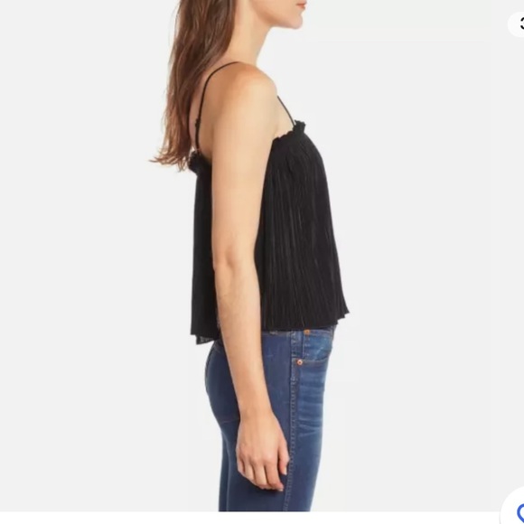 NWT!! MADEWELL WOMEN'S BLACK SLEEVELES NICOLE PLEATED RUFFLE TOP TANK Sz XXS - Picture 6 of 8
